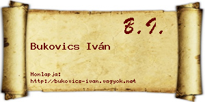 Bukovics Iván névjegykártya